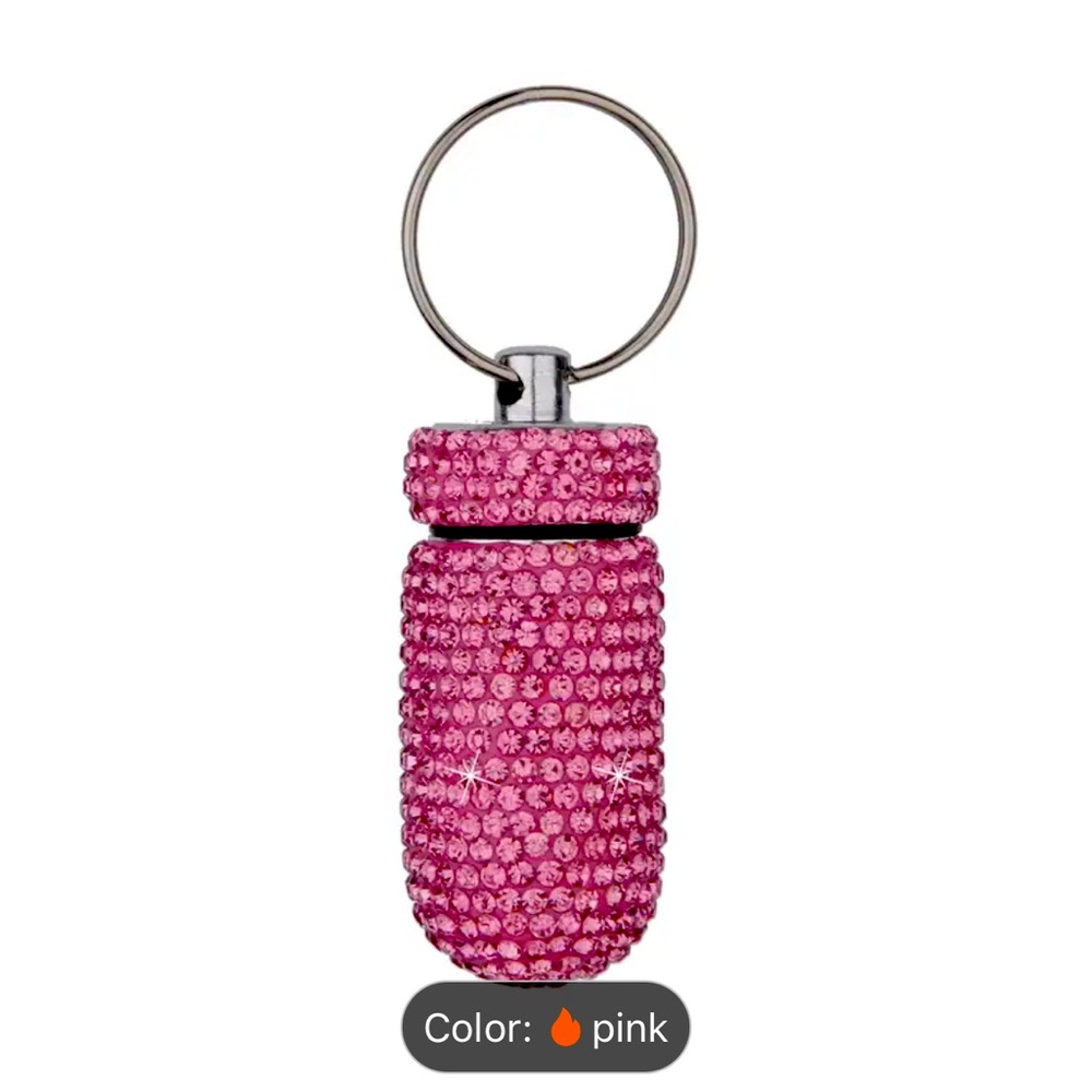 Bling Pill Container Empty Portable Pill Bottle Case Waterproof Travel